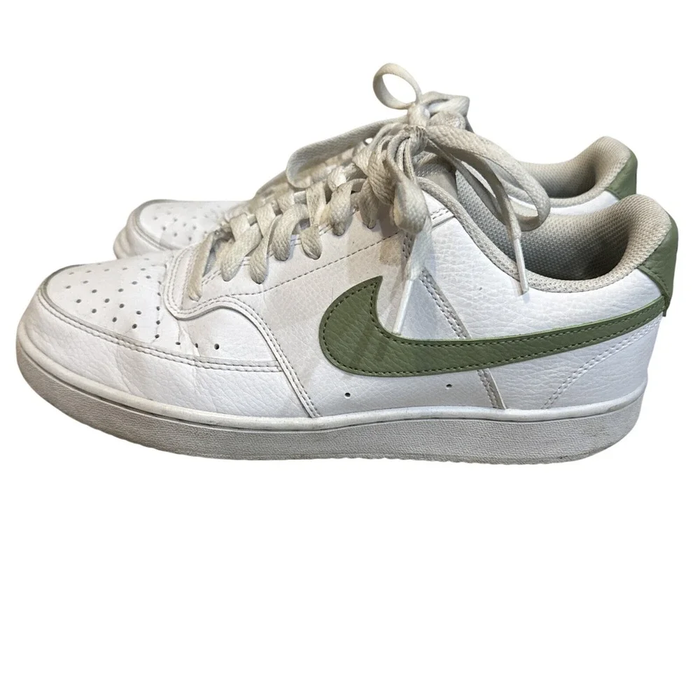 Nike‎ Court Vision Low Next Nature Green Men's 8.5 FD0781-100 White Sneakers